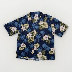 Vintage Hawaiian Shirt Pacific Legend 2XL Blue Floral Made In Hawaii